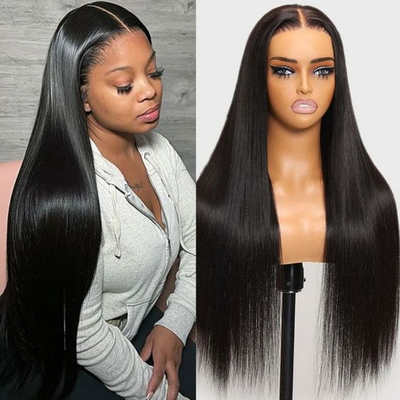 Wear & Go Glueless Wig Black Straight 13x4 Lace Wigs With Breathable Cap