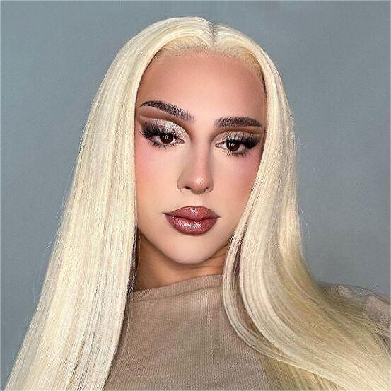 Pre-Cut Lace Wear Go Glueless Wig 613 Blonde Pure Color Straight Breathable