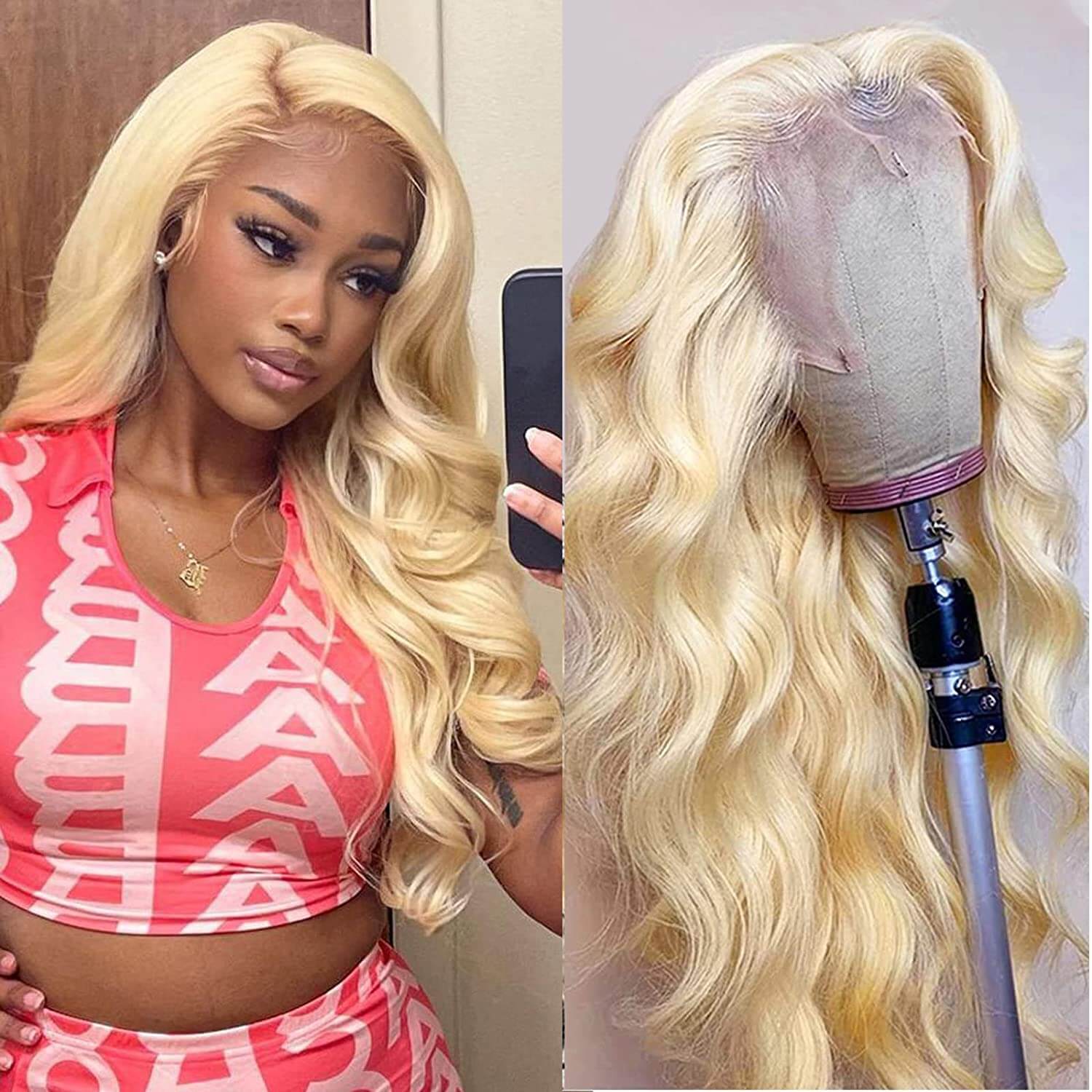 #613 Blonde Body Wave 360 Transparent Lace Front Wigs