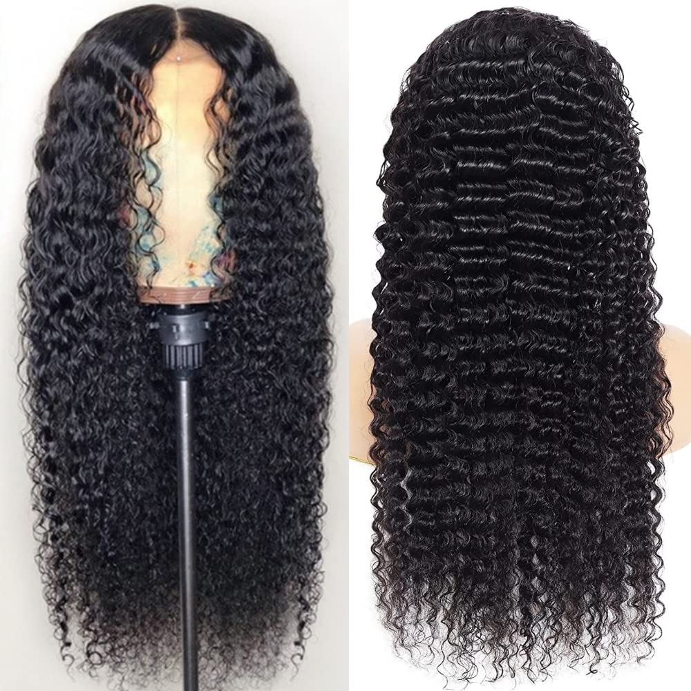 Jerry Curly Natural Black Wig Human Hair Wig Lace Front Wigs Pre-Cut Wigs 150% Density