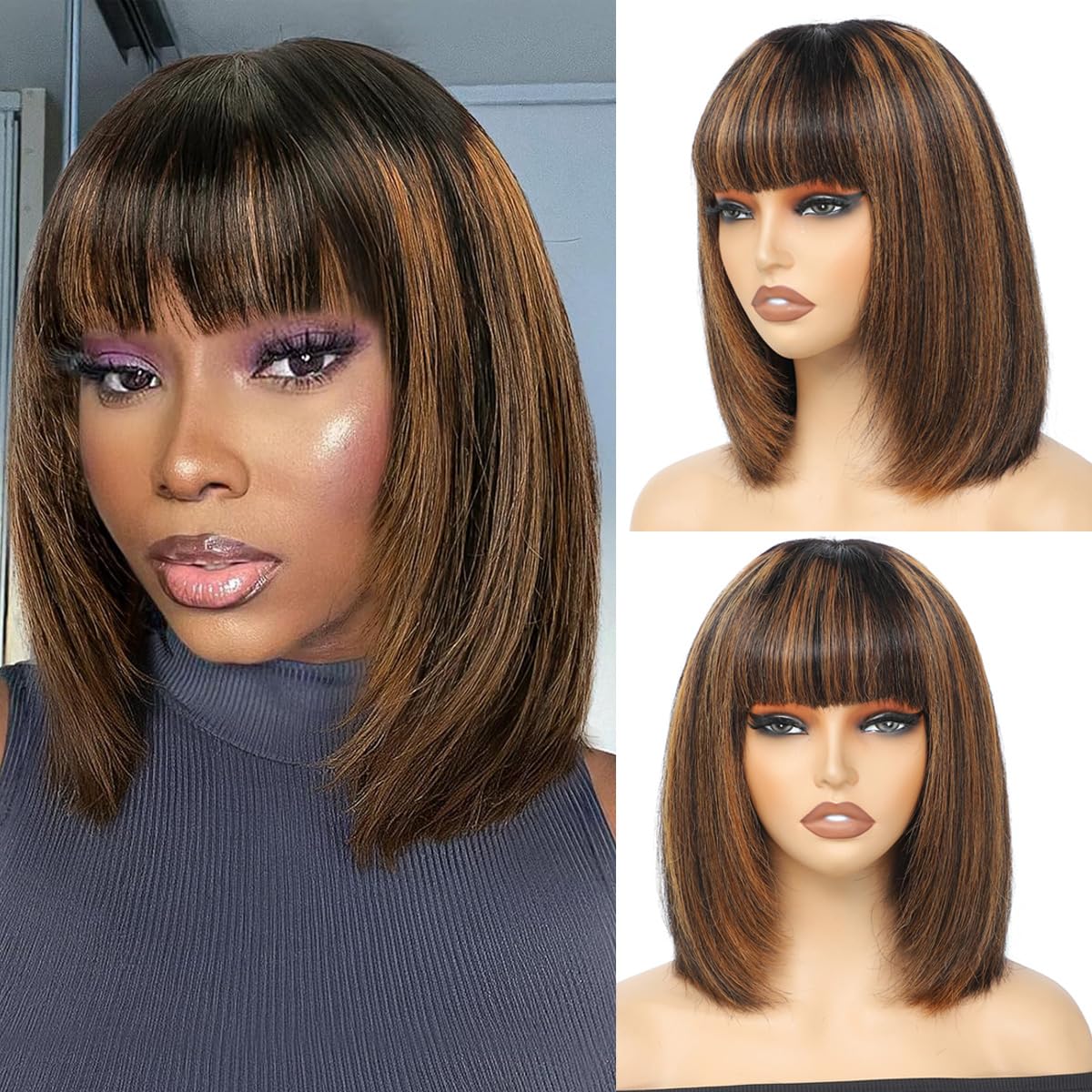 Gorgeous Glueless Wig With Bangs Photo Art Gorgeous Glueless Wig With Bangs Photo Art