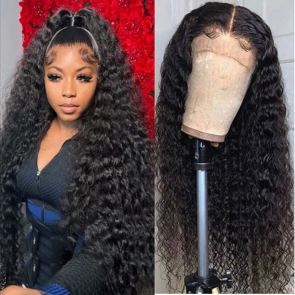 Jerry Curly Natural Black Wig Human Hair Wig Lace Front Wigs Pre-Cut Wigs 150% Density