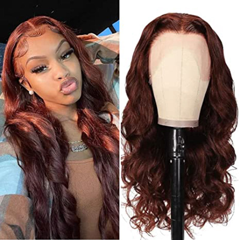 Body Wave Wig 150% Density Reddish Brown Wig 360 Lace Wigs Human Hair Wig