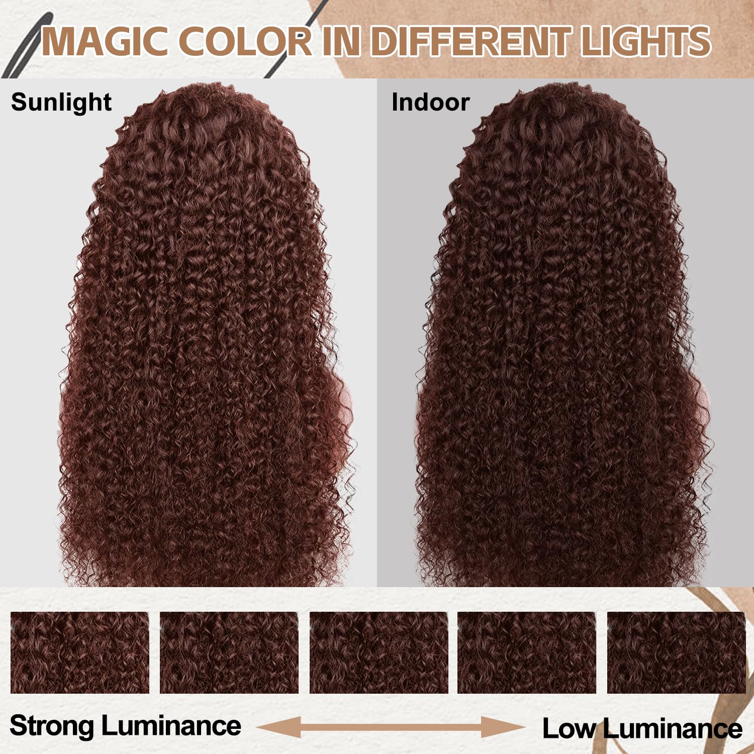 Pre-Cut Lace Wear Go Glueless Wig Dark Brown Pure Color Curly Breathable