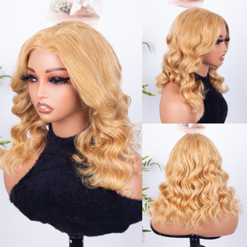 FABA Honey Blonde Body Wave 9x6 Pre Cut HD Lace Wig Pre-bleached Mini Knots Natural Hairline