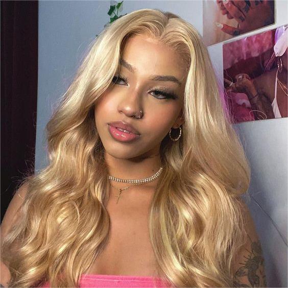 Pre-Cut Lace Wear Go Glueless Wig Honey Blonde Pure Color Body Wave Breathable