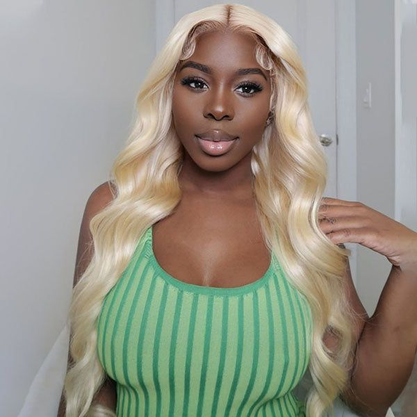 Pre-Cut Lace Wear Go Glueless Wig 613 Blonde Pure Color Body Wave Breathable