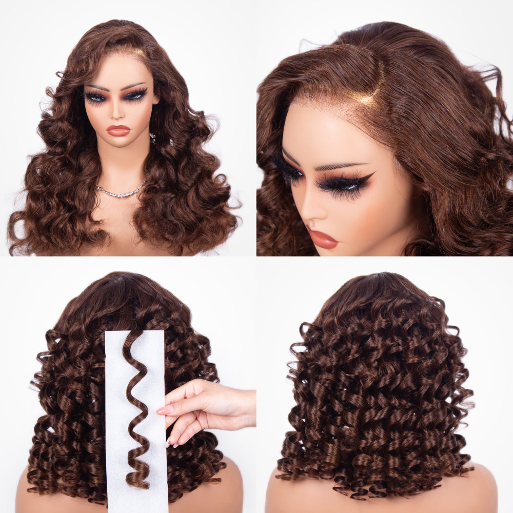 FABA Springy Curls Loose Wave Wig 9x6 Cpart PreMax M-cap Glueless Wig & Pre-Bleached Bye Bye Knots Natural Hairline