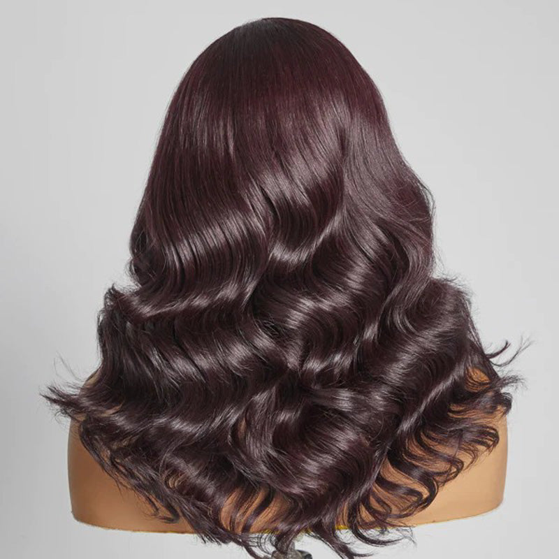 New Color Deep Purple Color Body Wave Wig Transparent Frontal Transparent Lace Wig 180% Density Hair Wig