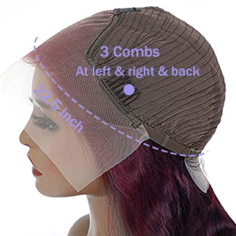 Deep Purple Pure Color New Arrival Straight wig 180% Density 13x4 Transparent Frontal Transparent Lace Wig