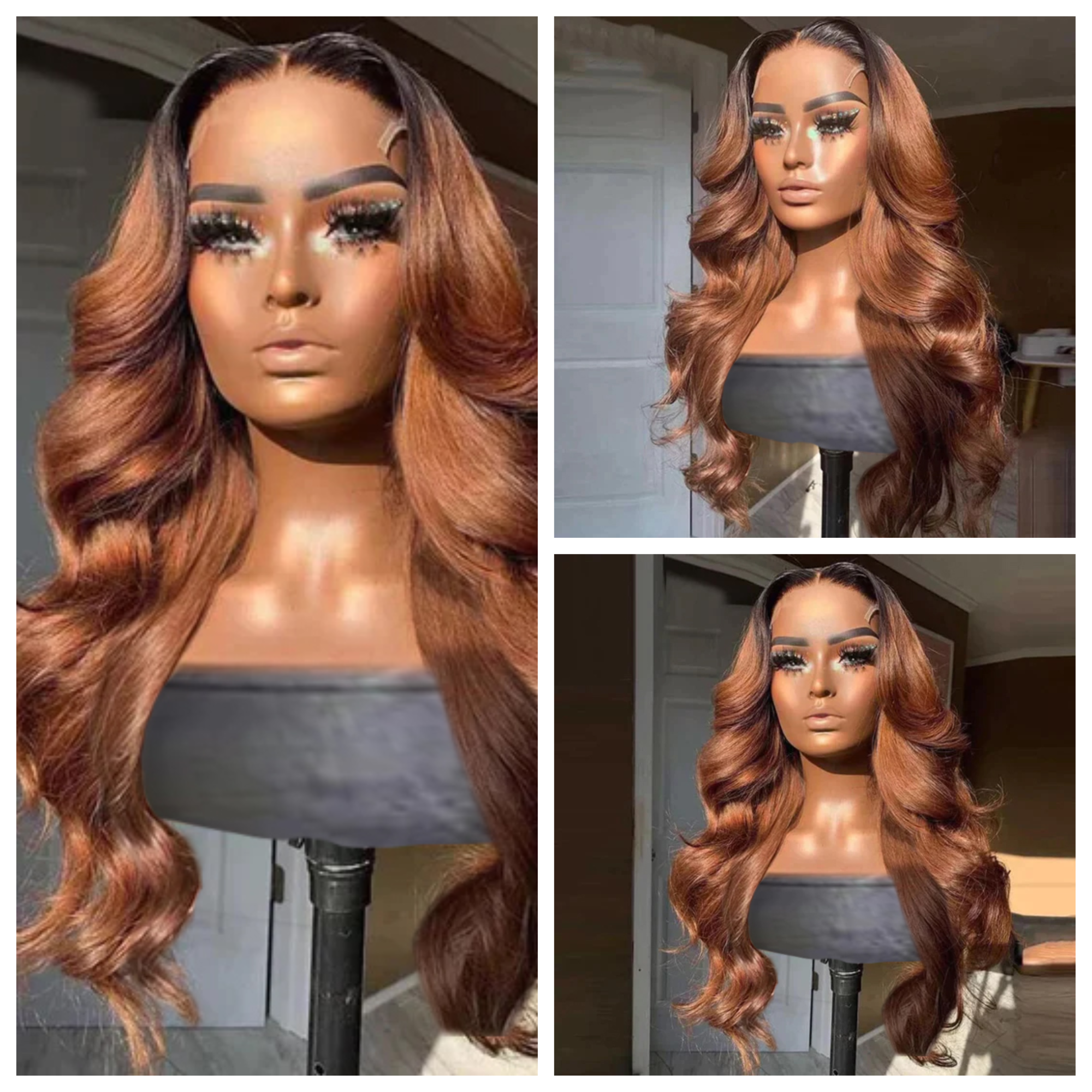 #1B/5 Ombre Body Wave 360 Transparent Lace Human Hair For Woman