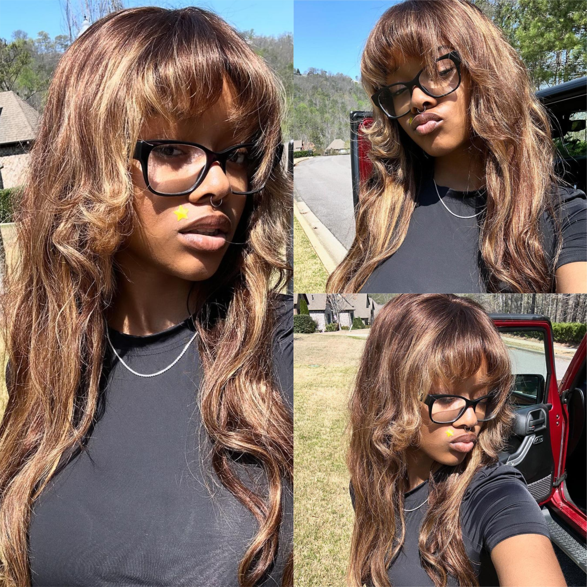 Glueless Highlights Color Wig Hair Straight 4x4/13x4 Lace Closure Wigs