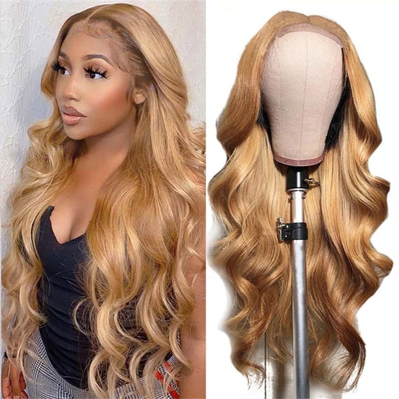 ALL Lace Honey Blonde Color Body Wave Wig 360 HD Lace Front Wigs 150% / 180% Density Wig