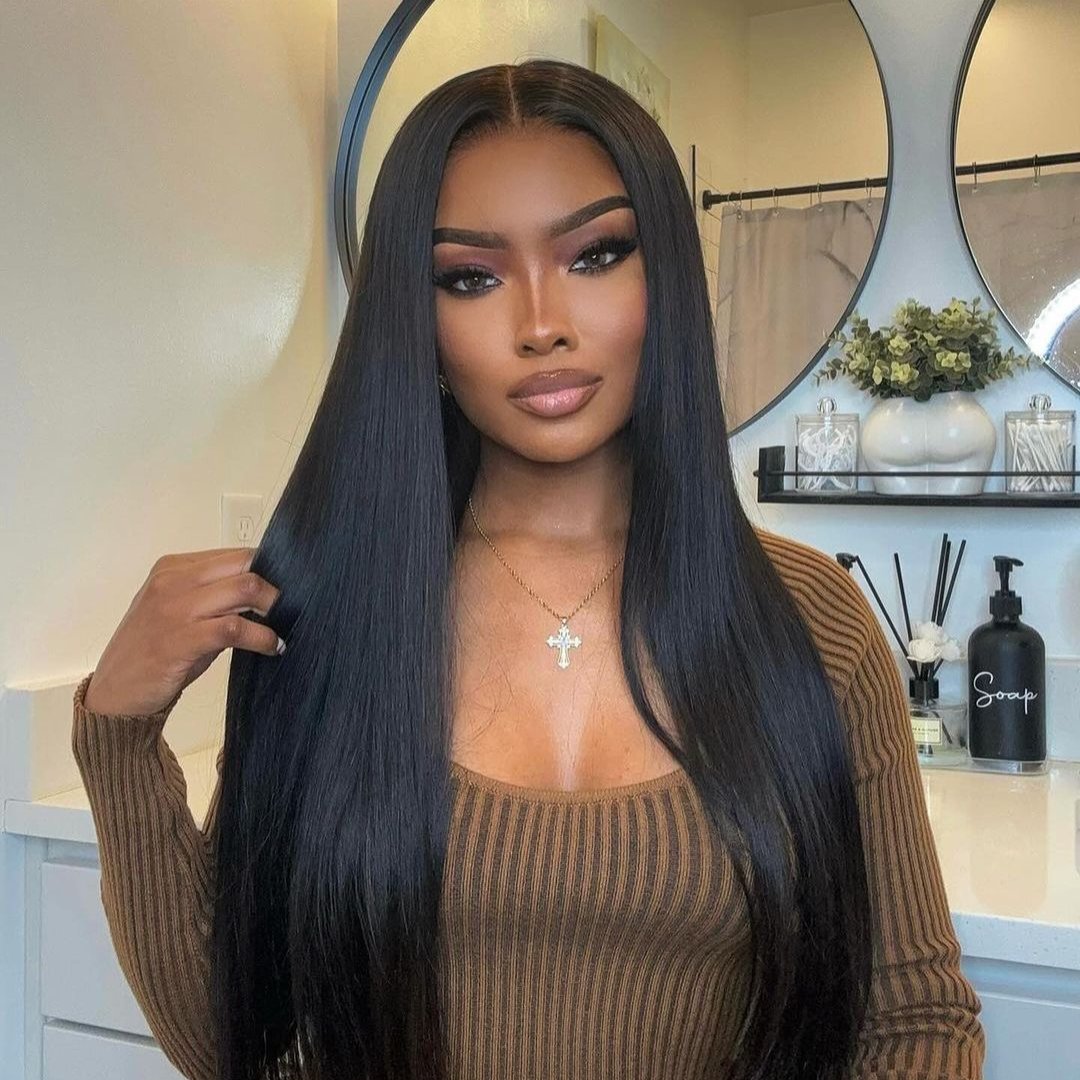 High-Quality Long Straight Wig Capture Illustration High-Quality Long Straight Wig Capture Illustration