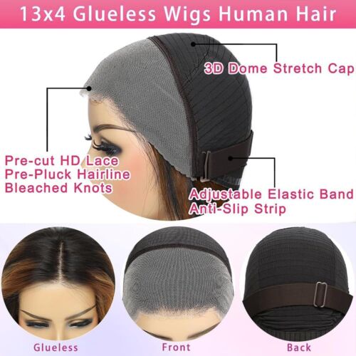 FABA Original Style| 4/27# Piano Highlights Color Glueless Transparent Lace Wig Short Bob Human Hair Wig