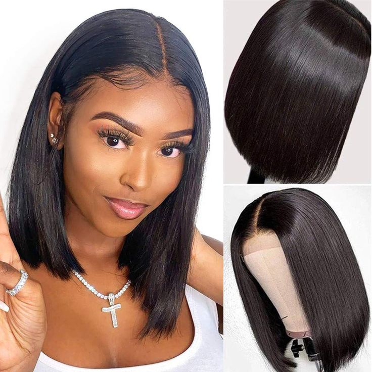 Bob Straight 4x4/13x4/13x6 Transparent Lace Front Wigs With Side Part Perfect For Any Face Shapes