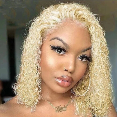 Glueless Wig Short Curly Bob #613 Blonde Wig 4x4/5x5/13x4 Pre Cut Lace Front Wigs