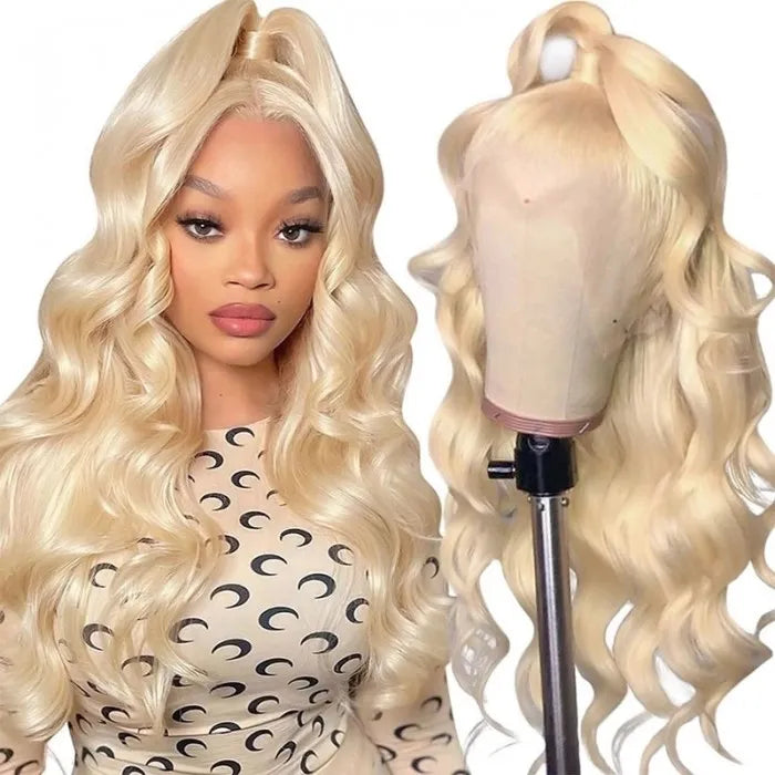 613 Blonde Wig Body Wave Wig 360 Transparent Lace Front Wigs 180% Density