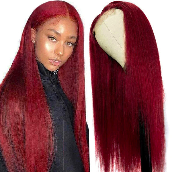 #99J Straight 360 Transparent Lace Front Wigs 180% Density Human Hair