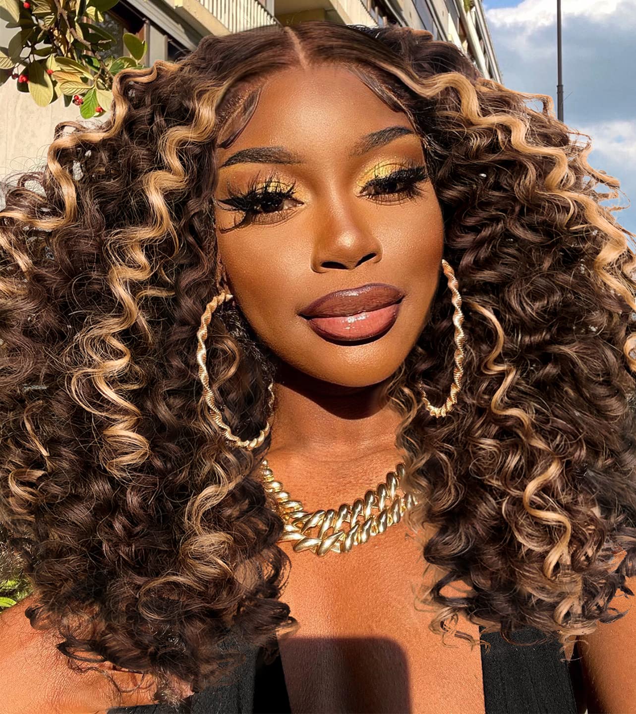 Highlight Curly Wig Bob Lace Front Wig 180% Density Wig Human Hair