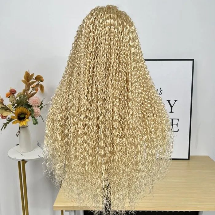 Pre-Cut Lace Wear Go Glueless Wig 613 Blonde Pure Color Curly Breathable