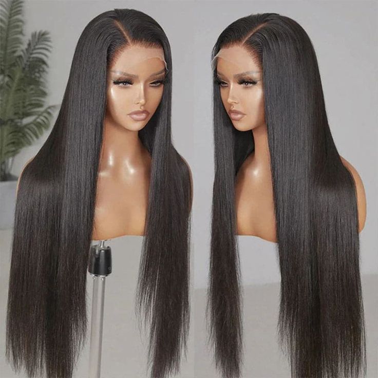 Natural Color Straight Wigs 13x4 Transparent Pre Cut Lace 180% Density Wigs