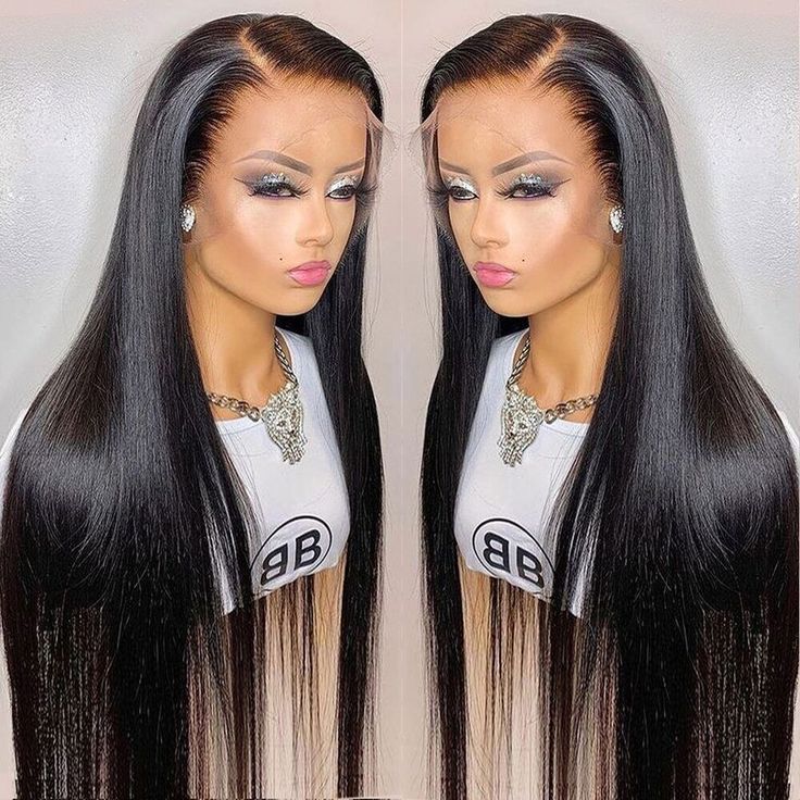 Natural Color Straight Wigs 13x4 Transparent Pre Cut Lace 180% Density Wigs