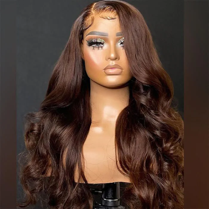 Chestnut Dark Brown Wig Body Wave Wig 4x4/13x4/13x6 Lace 150% Density Wig