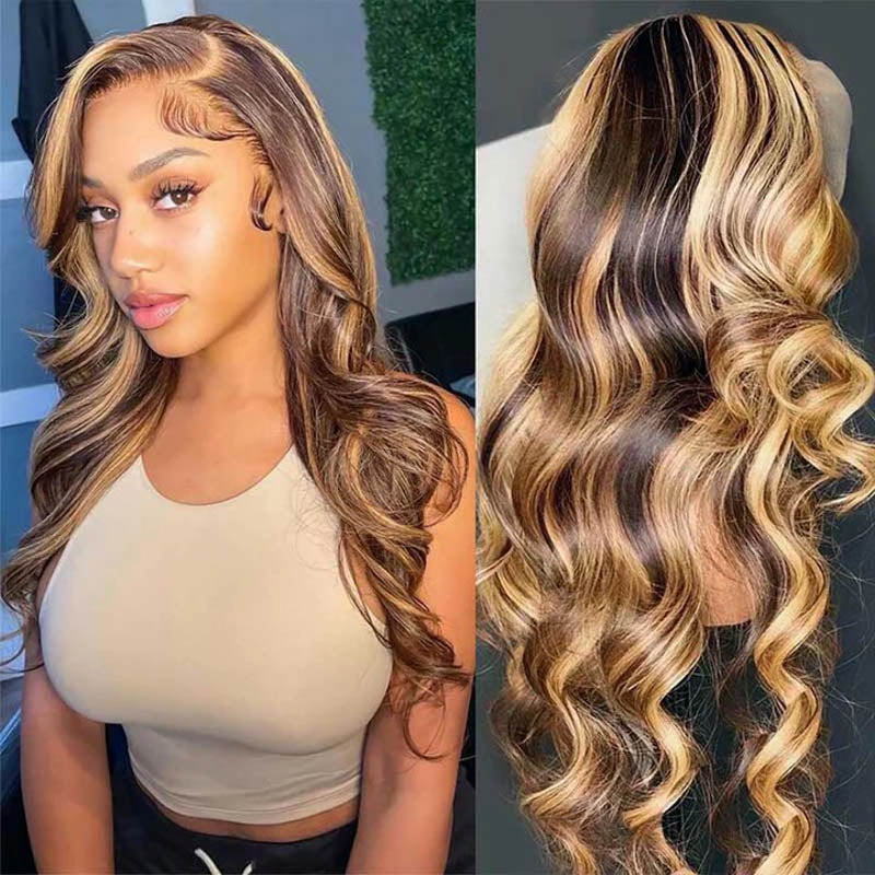 Faba Honey Blonde Wig Piano Color Body Wave Wig 360 HD Lace Front Wig