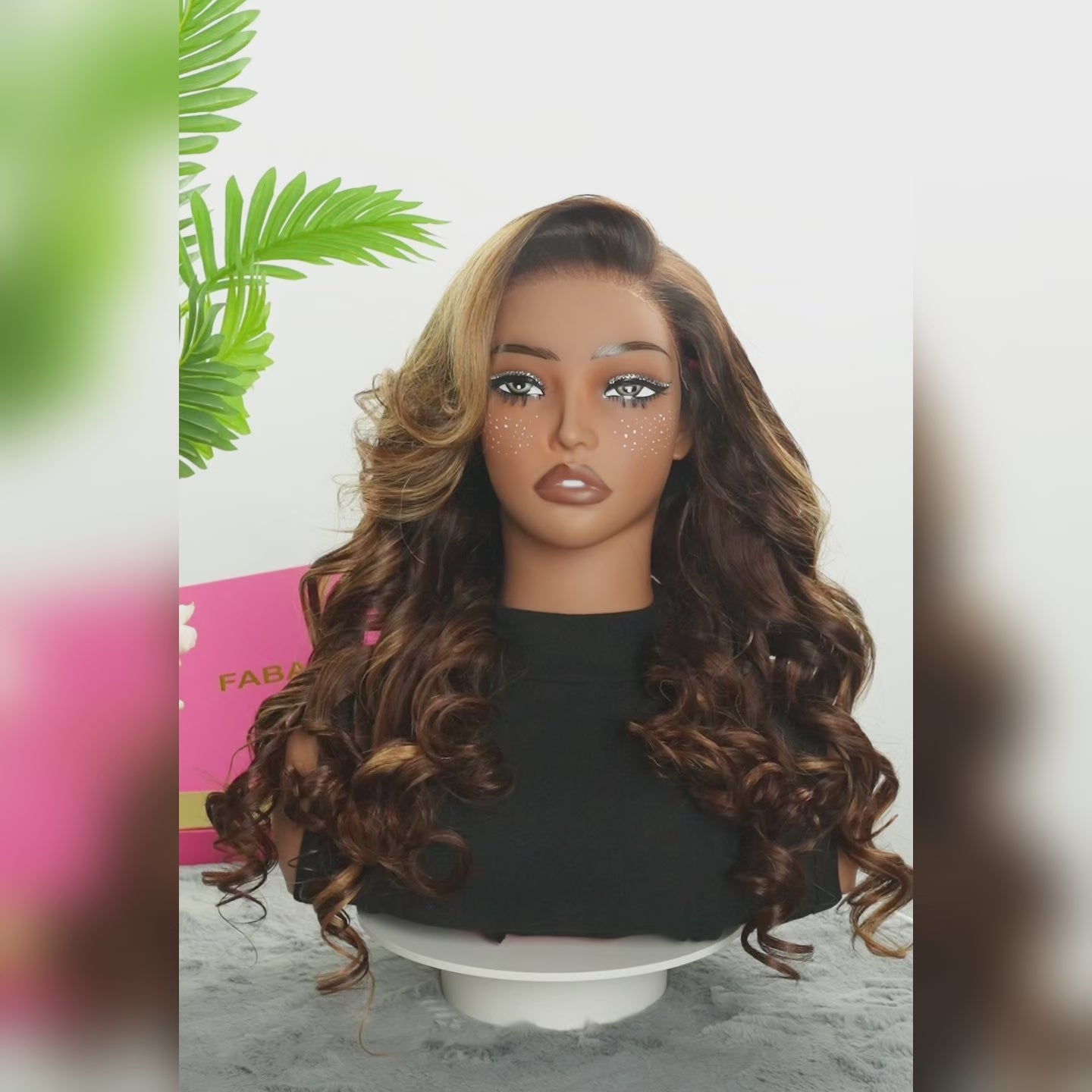 FABA Pre Style Layer Cut Brown Blonde Highlight Glueless 9x6 PreMax HD Lace Wig
