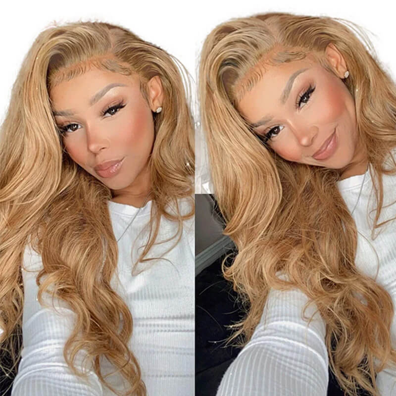 ALL Lace Honey Blonde Color Body Wave Wig 360 HD Lace Front Wigs 150% / 180% Density Wig