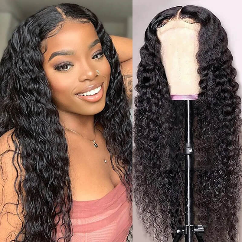 FABA Wigs Best 360 Transparent Lace Front Wigs Pre Cut Black Curly Wig