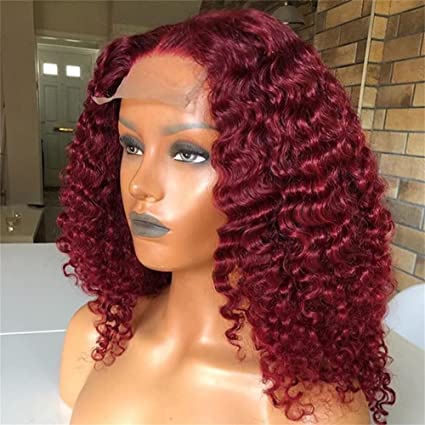 Burgundy Short Curly Bob Wigs 4x4/13x4/13x6 Transparent Lace Front Wigs