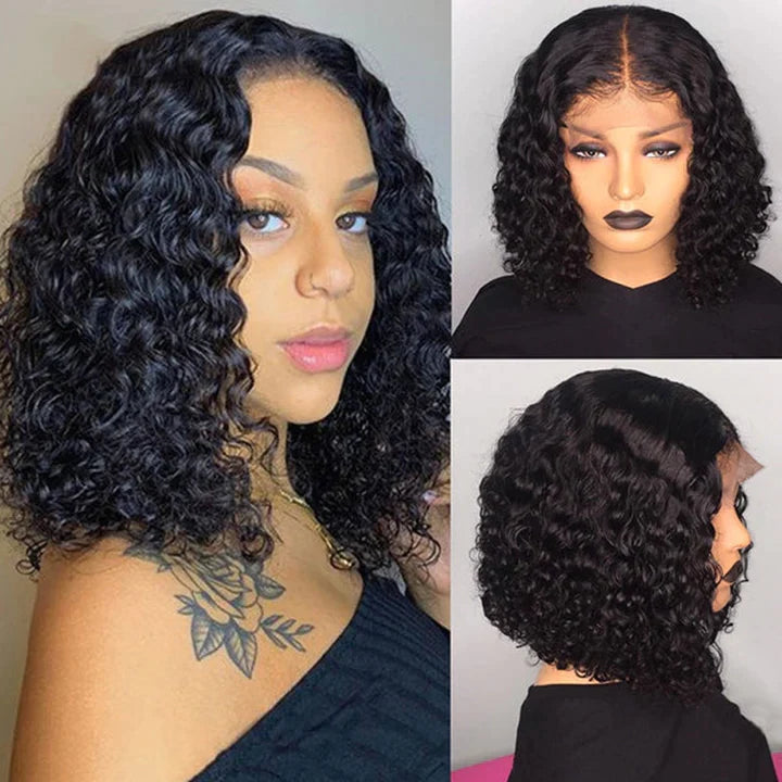 Short Bob Wig 4x4/13x4/13x6 Transparent Lace Front Wigs For Any Face Shapes Black Wig