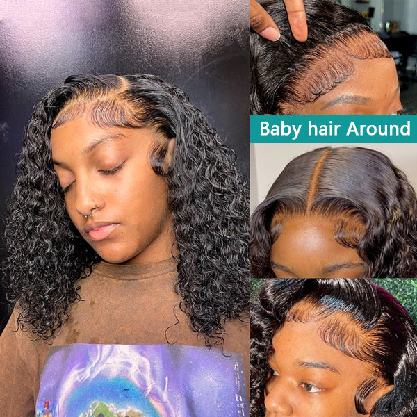 Short Bob Wig 4x4/13x4/13x6 Transparent Lace Front Wigs For Any Face Shapes Black Wig